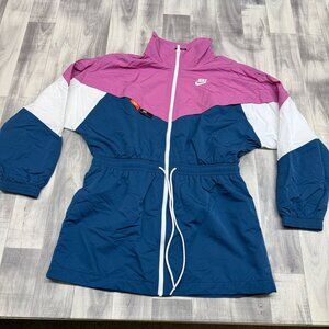 ✅Womens S Nike Icon Clash Track Jacket Windbreaker Colorblock Drawstring Waist